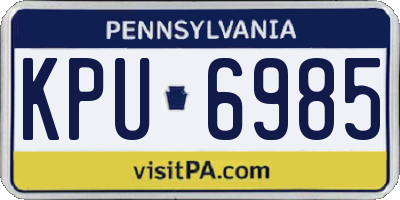 PA license plate KPU6985