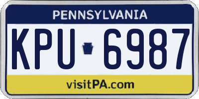 PA license plate KPU6987