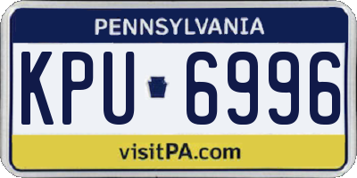 PA license plate KPU6996
