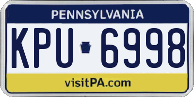 PA license plate KPU6998