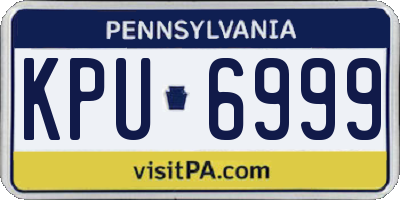 PA license plate KPU6999