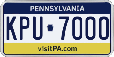 PA license plate KPU7000