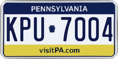 PA license plate KPU7004