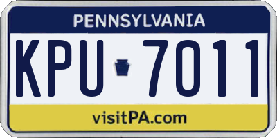 PA license plate KPU7011