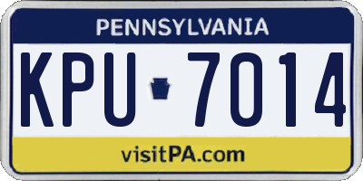 PA license plate KPU7014