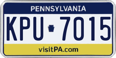 PA license plate KPU7015