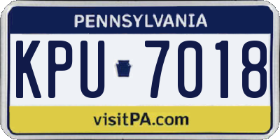 PA license plate KPU7018