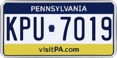PA license plate KPU7019