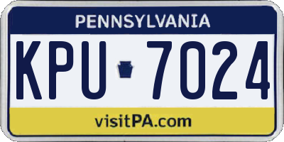 PA license plate KPU7024