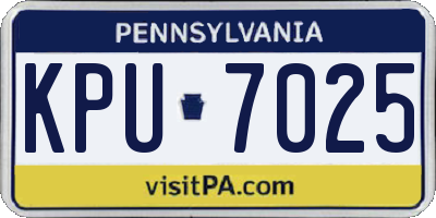 PA license plate KPU7025