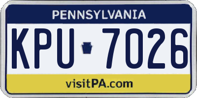 PA license plate KPU7026