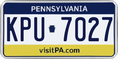 PA license plate KPU7027