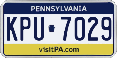 PA license plate KPU7029