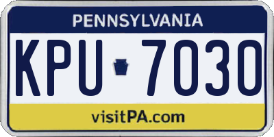 PA license plate KPU7030