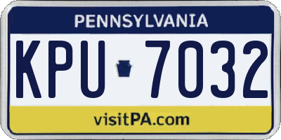 PA license plate KPU7032