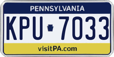 PA license plate KPU7033