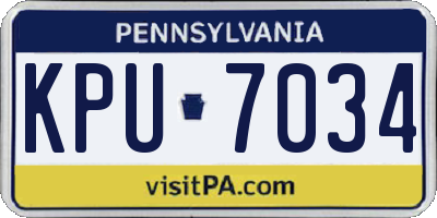PA license plate KPU7034