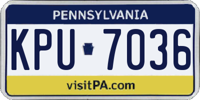 PA license plate KPU7036