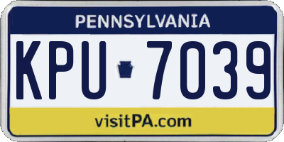 PA license plate KPU7039