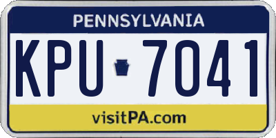 PA license plate KPU7041