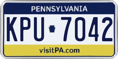 PA license plate KPU7042