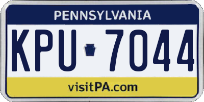 PA license plate KPU7044