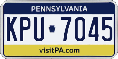 PA license plate KPU7045