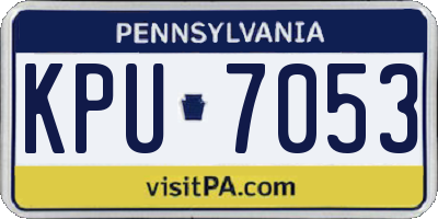 PA license plate KPU7053