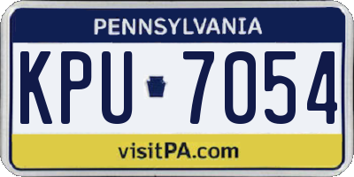PA license plate KPU7054