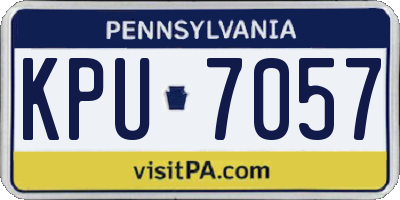 PA license plate KPU7057