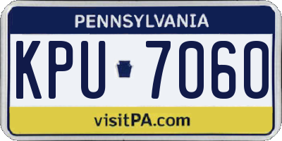 PA license plate KPU7060