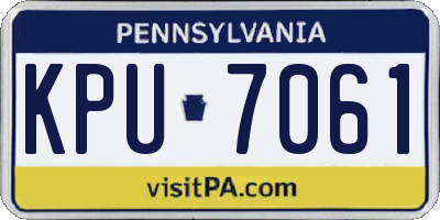PA license plate KPU7061