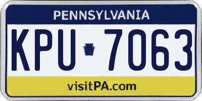 PA license plate KPU7063