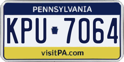 PA license plate KPU7064