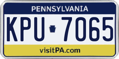 PA license plate KPU7065