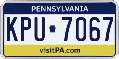 PA license plate KPU7067