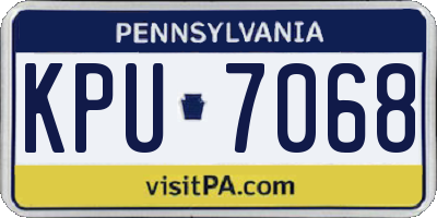 PA license plate KPU7068