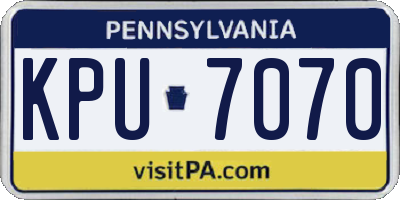 PA license plate KPU7070