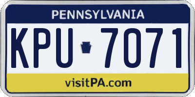 PA license plate KPU7071