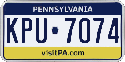 PA license plate KPU7074