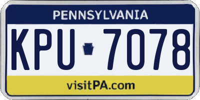 PA license plate KPU7078