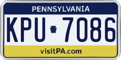 PA license plate KPU7086