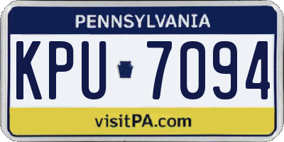 PA license plate KPU7094