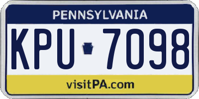 PA license plate KPU7098