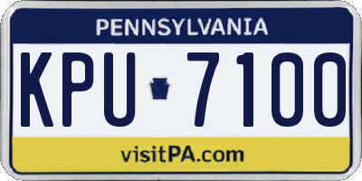 PA license plate KPU7100