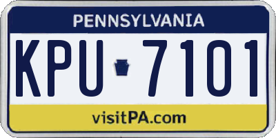 PA license plate KPU7101