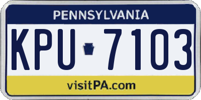 PA license plate KPU7103
