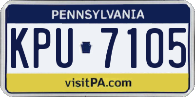PA license plate KPU7105