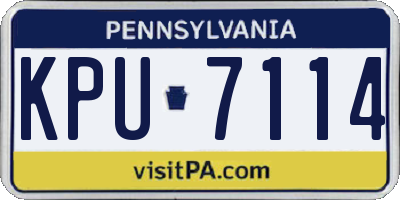 PA license plate KPU7114