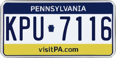 PA license plate KPU7116